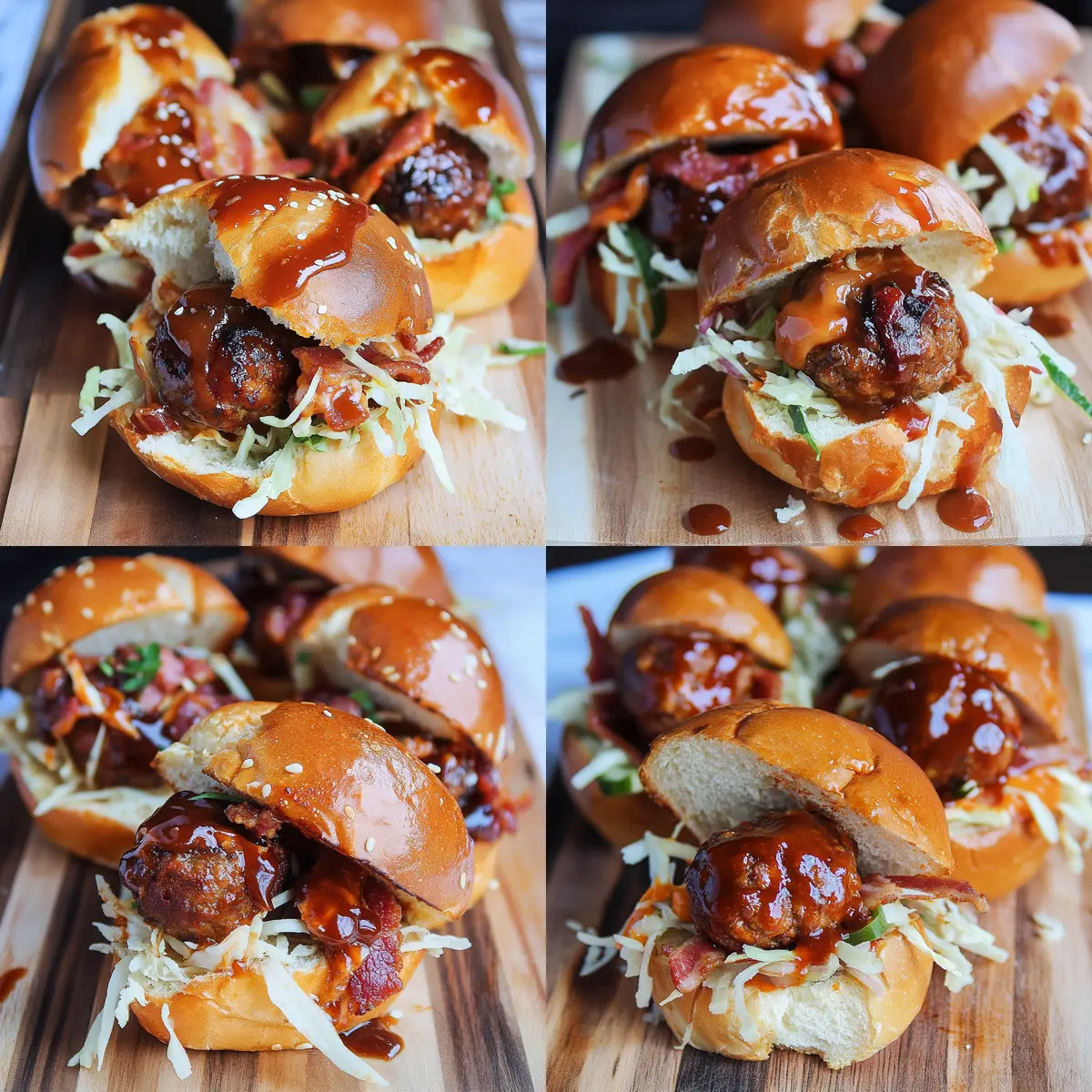 Bourbon BBQ Bacon Cheeseburger Meatball Subs Recipe You’ll Love