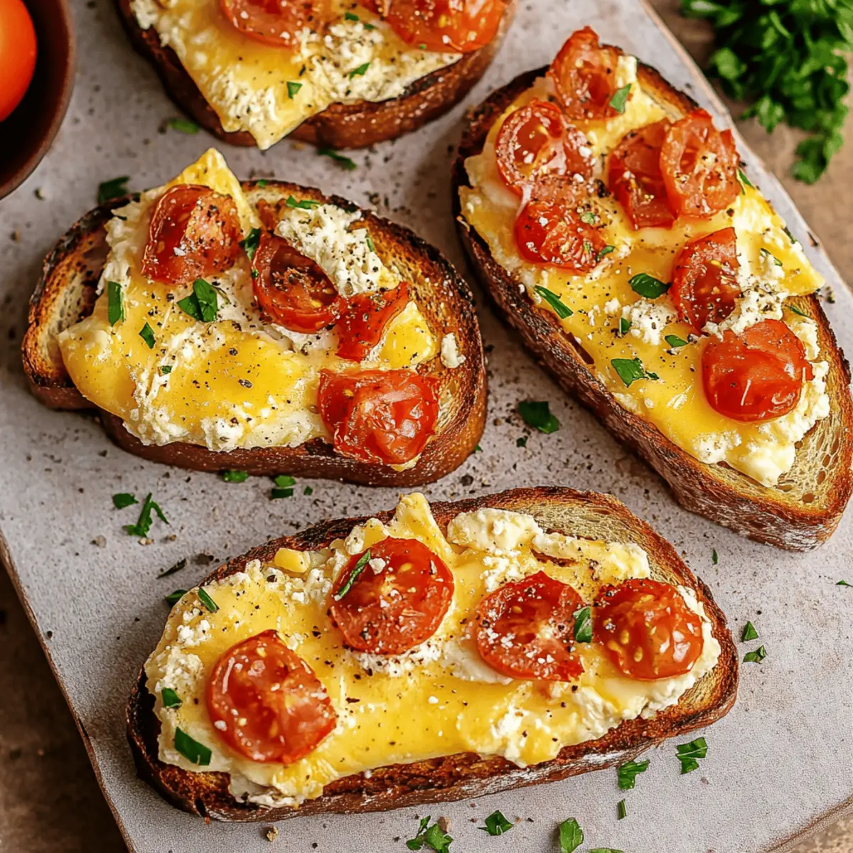 Buttery Tomatoes on Cheese on Toast: A Delicious Cheesy Delight