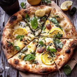 3 Cheese Lemon Basil Pizza.