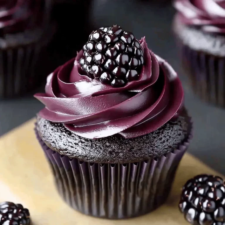 Dark Chocolate Blackberry Cupcakes