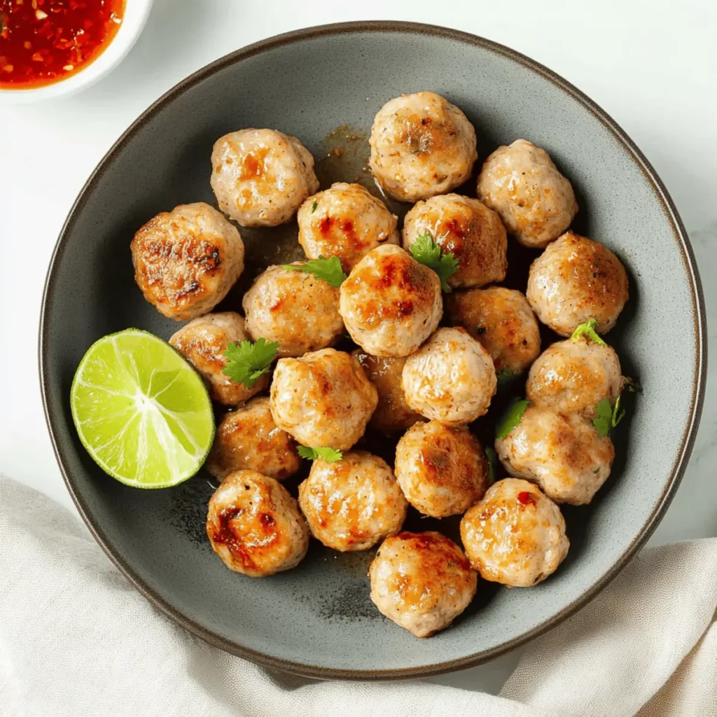 Easy Thai Baked Chicken Meatballs