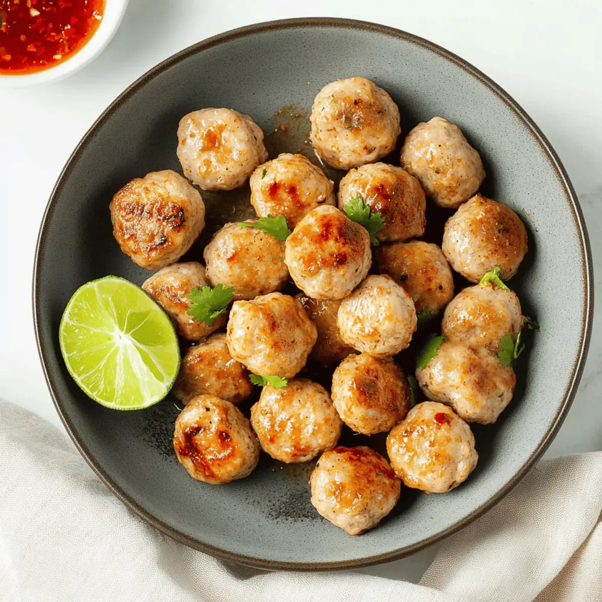 Easy Thai Baked Chicken Meatballs