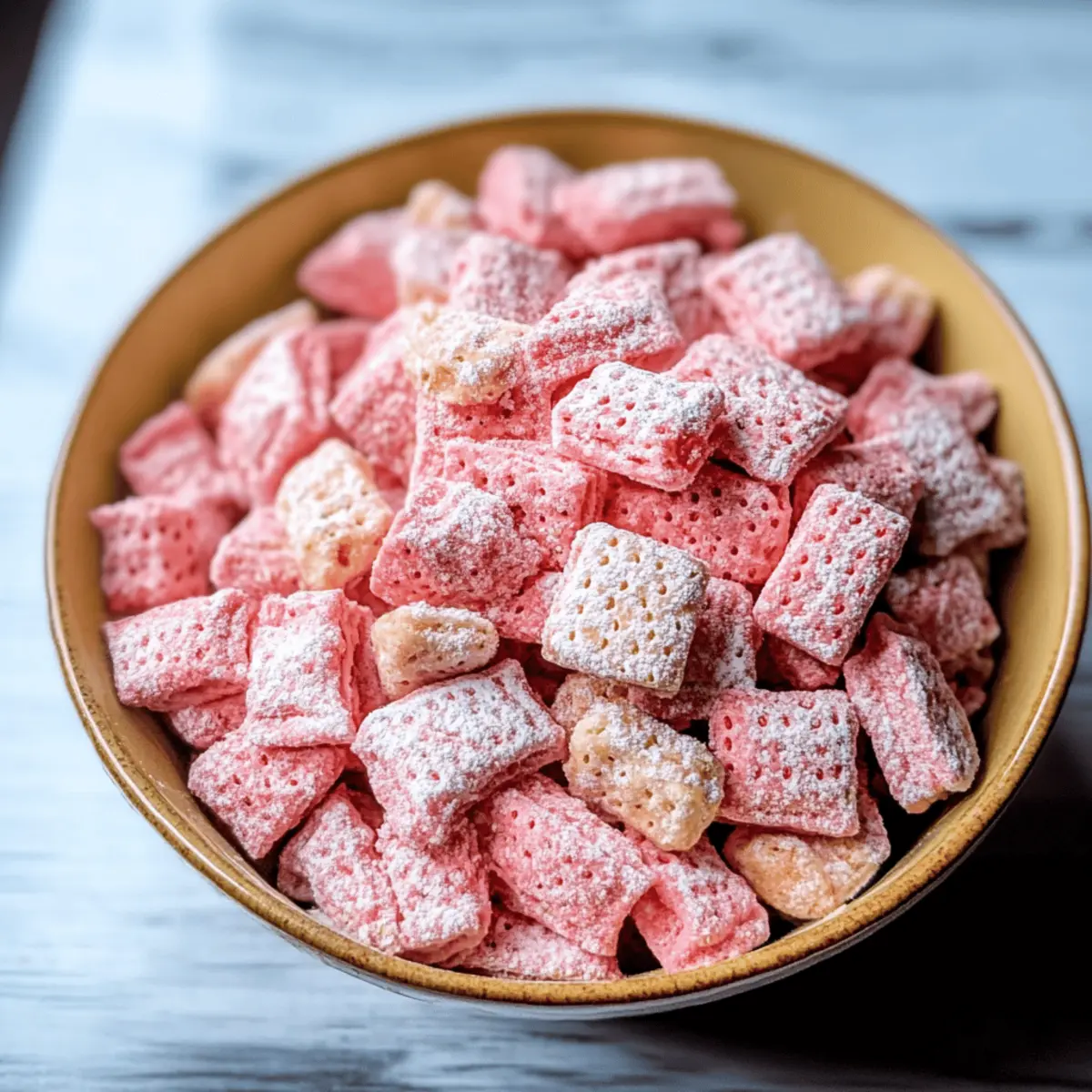 Fluffy Strawberry Shortcake Puppy Chow Recipe in 17 Minutes