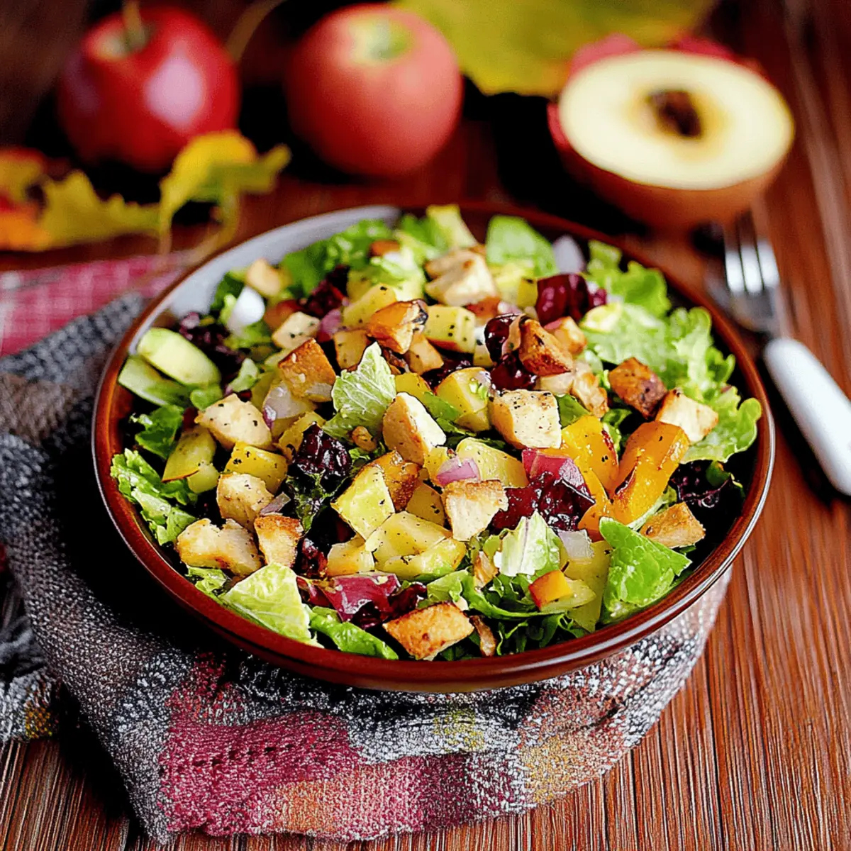 Delicious Autumn Chopped Salad with Bacon and Fruit Flavors