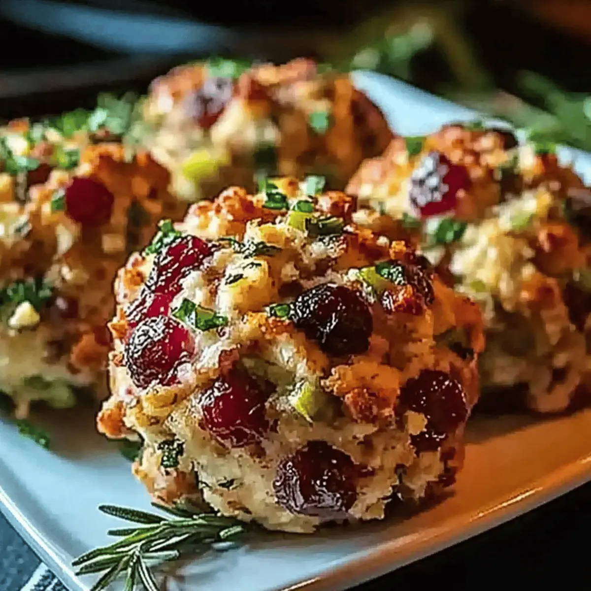 Delicious Festive Cranberry Turkey Stuffing Balls Recipe