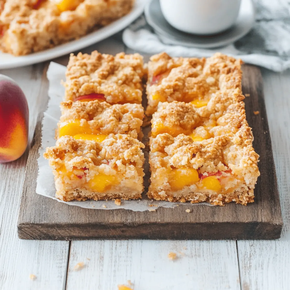 Peaches and Cream Crumble Bars