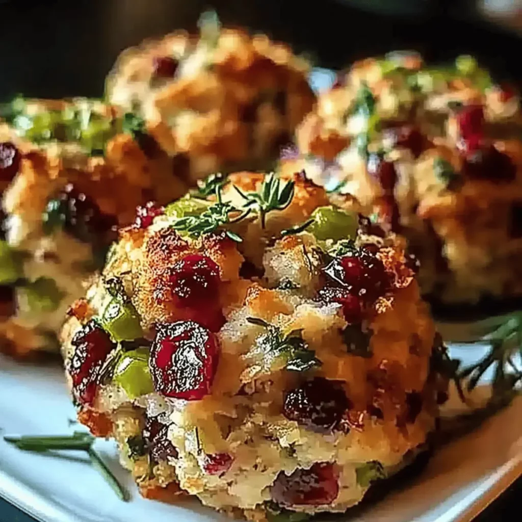 Festive Cranberry Turkey Stuffing Ball