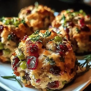 Festive Cranberry Turkey Stuffing Ball