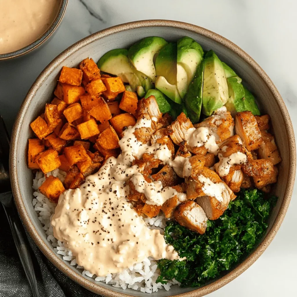 Healthy Chicken & Sweet Potato Rice Bowl