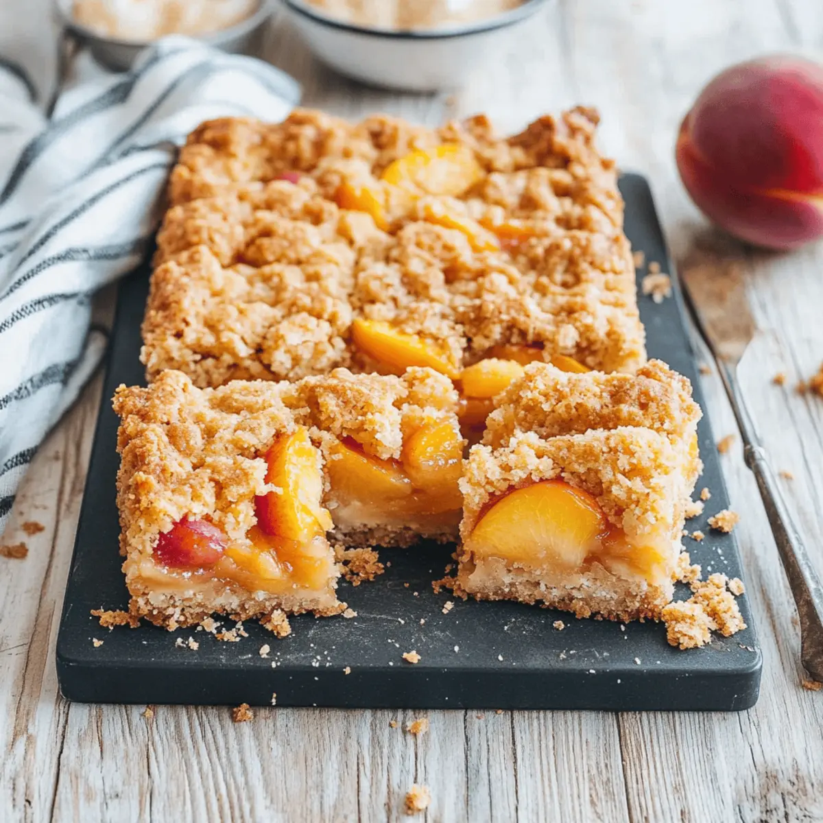 Delicious Peaches and Cream Crumble Bars Recipe for Summer Desserts