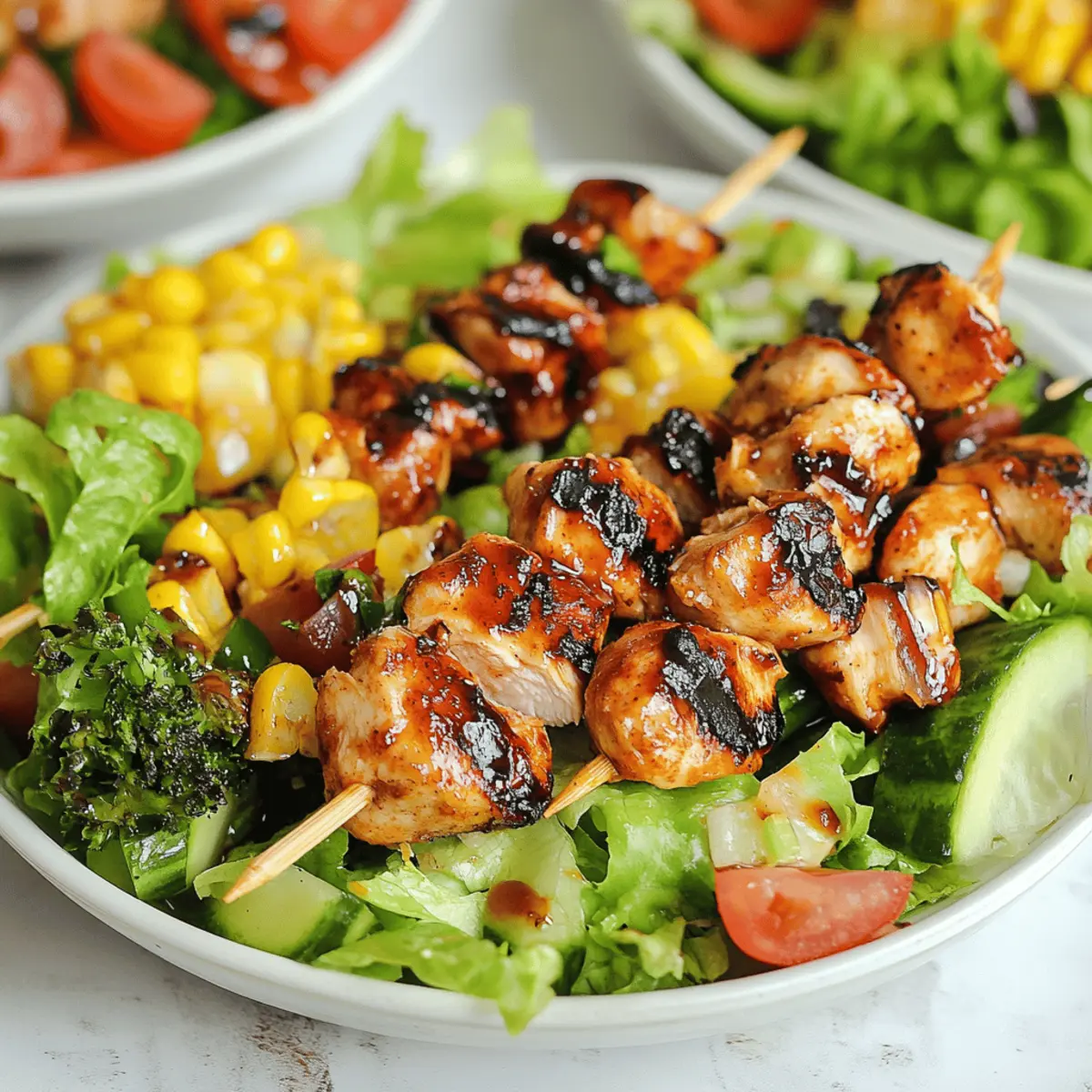 Delicious BBQ Chicken Skewer Salad Recipe for Summer Grilling