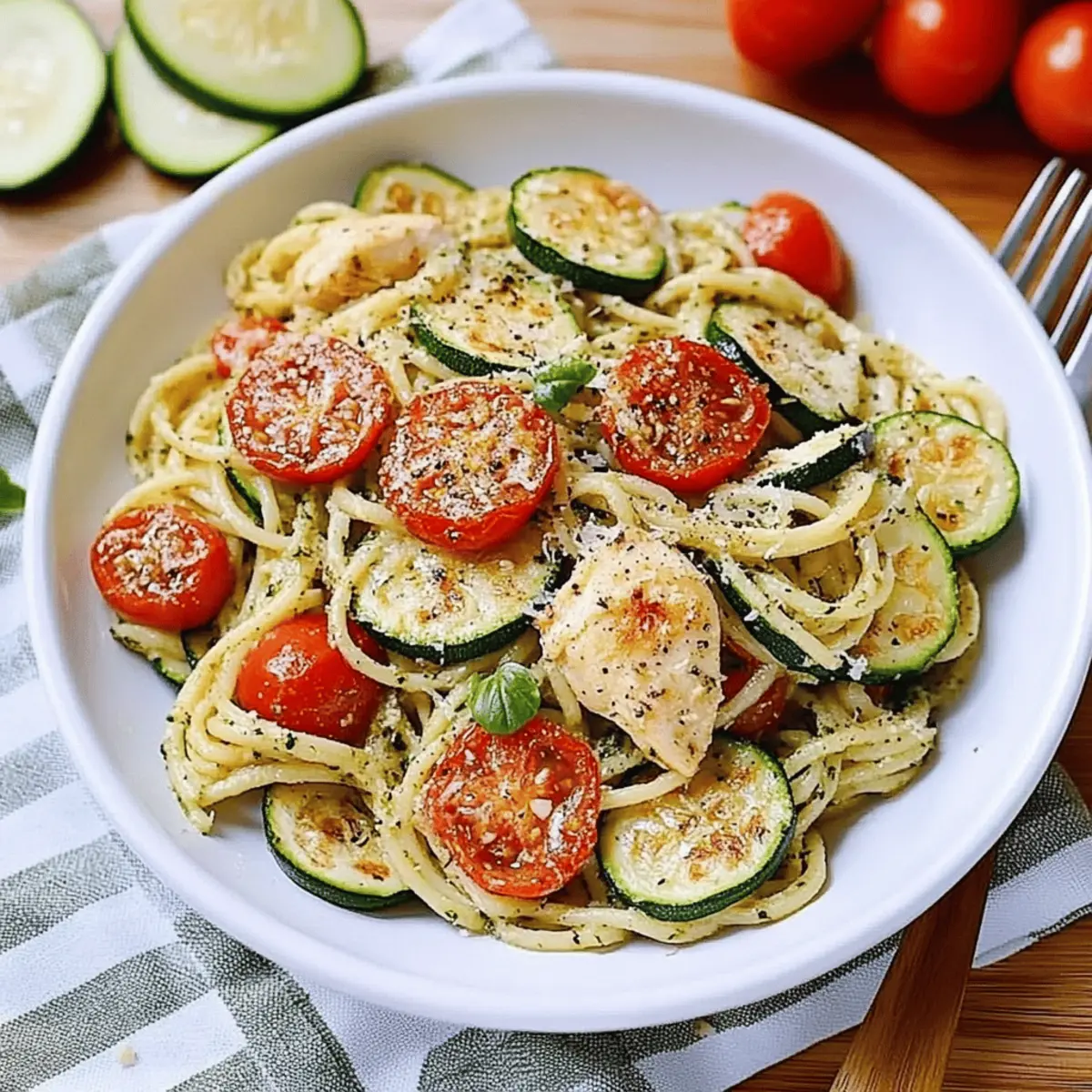 Parmesan Zucchini Tomato Chicken Spaghetti Easy Weeknight Recipe