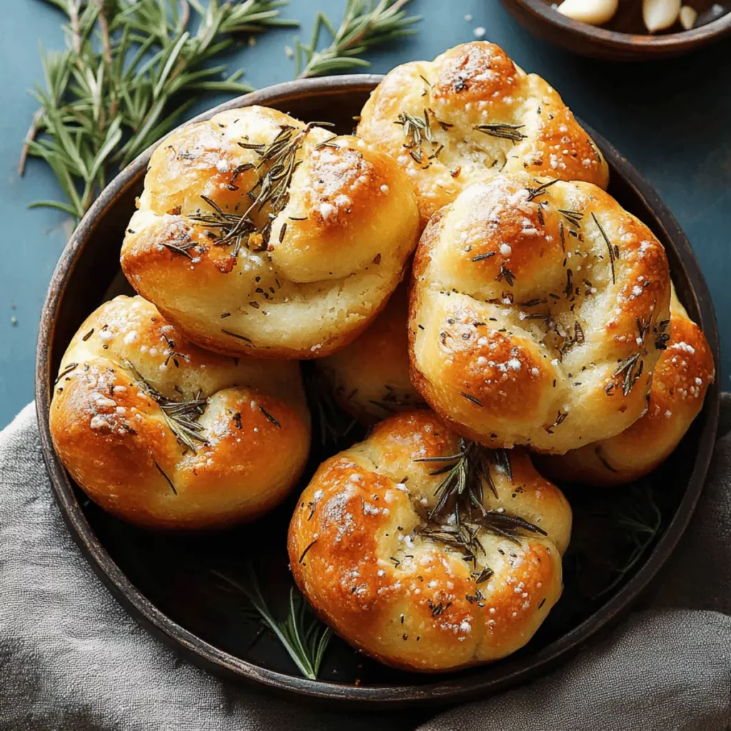 Golden Crust Garlic Rosemary Focaccia Muffins