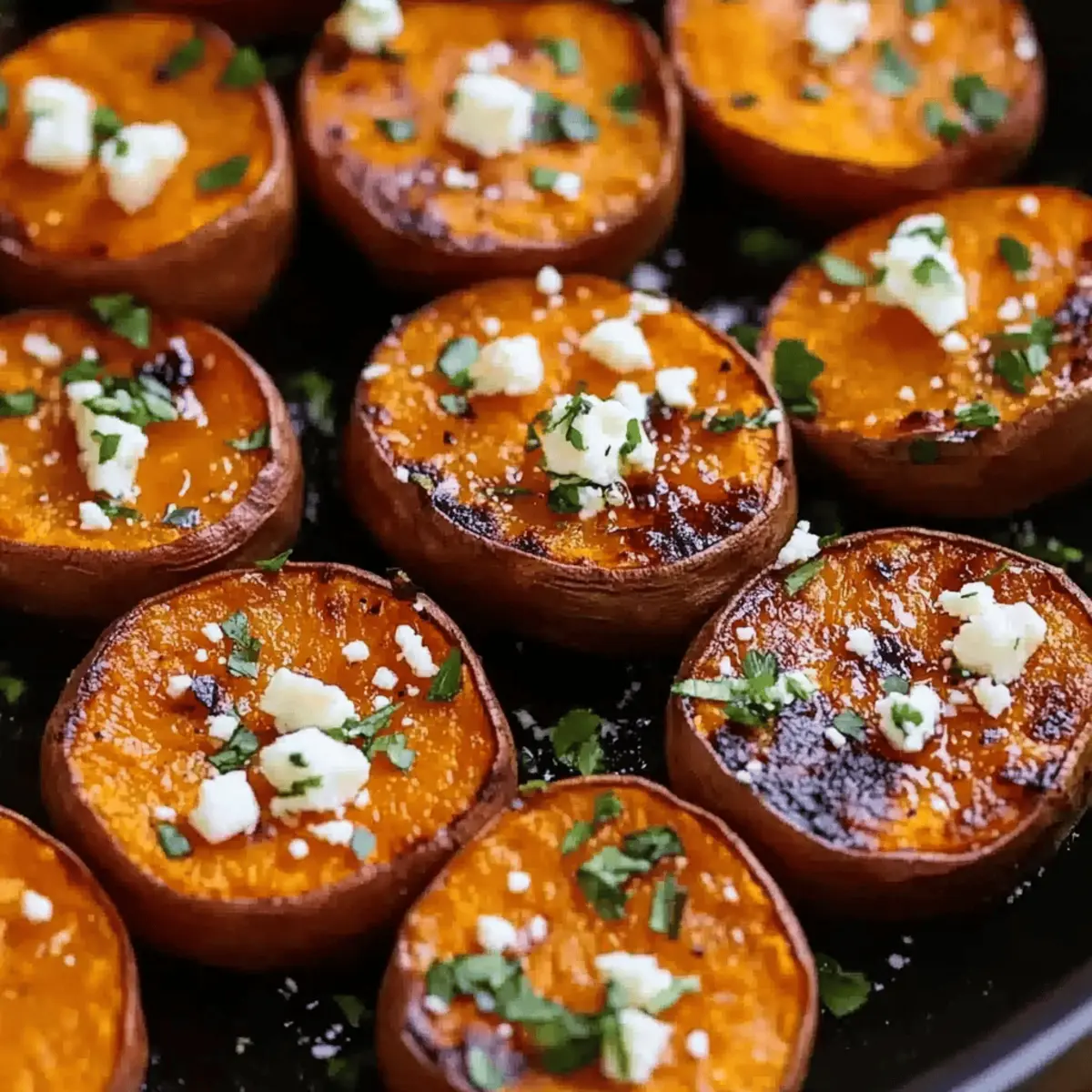 Roasted Sweet Potato Rounds with Honey & Feta for Delicious Flavor