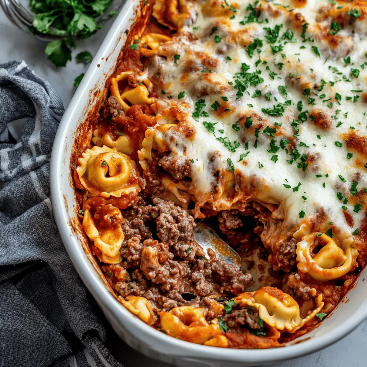 Easy One-Pan Beefy Tortellini Bake Recipe for Busy Weeknights