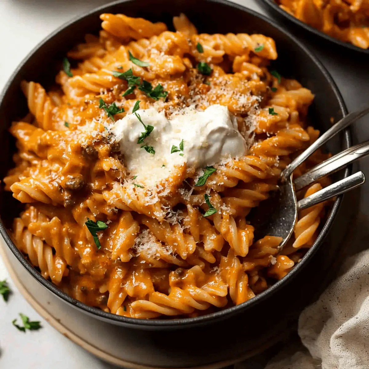 Easy One Pot Creamy Tomato Pasta with Beef Ready in 30 Minutes