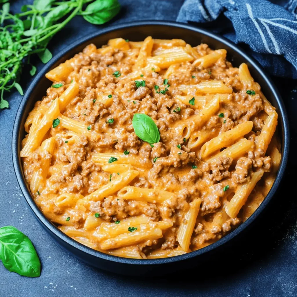 High Protein Creamy Beef Pasta Recipe