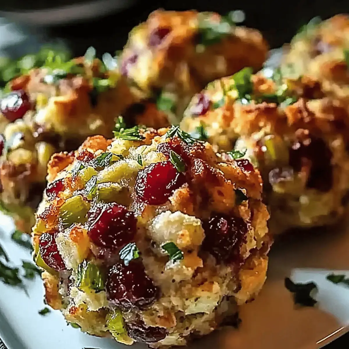 Delicious Festive Cranberry Turkey Stuffing Balls Recipe