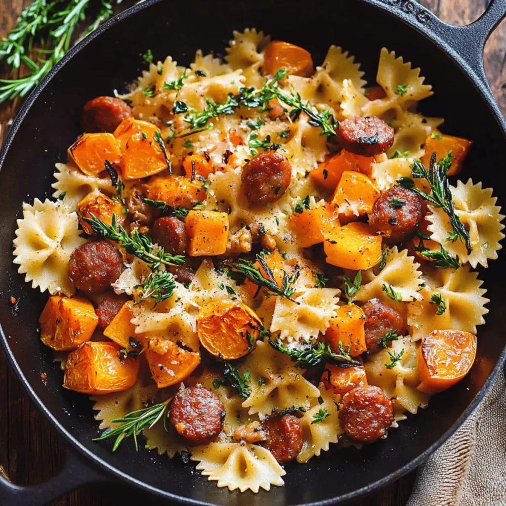 Autumn Sausage Pasta with Squash