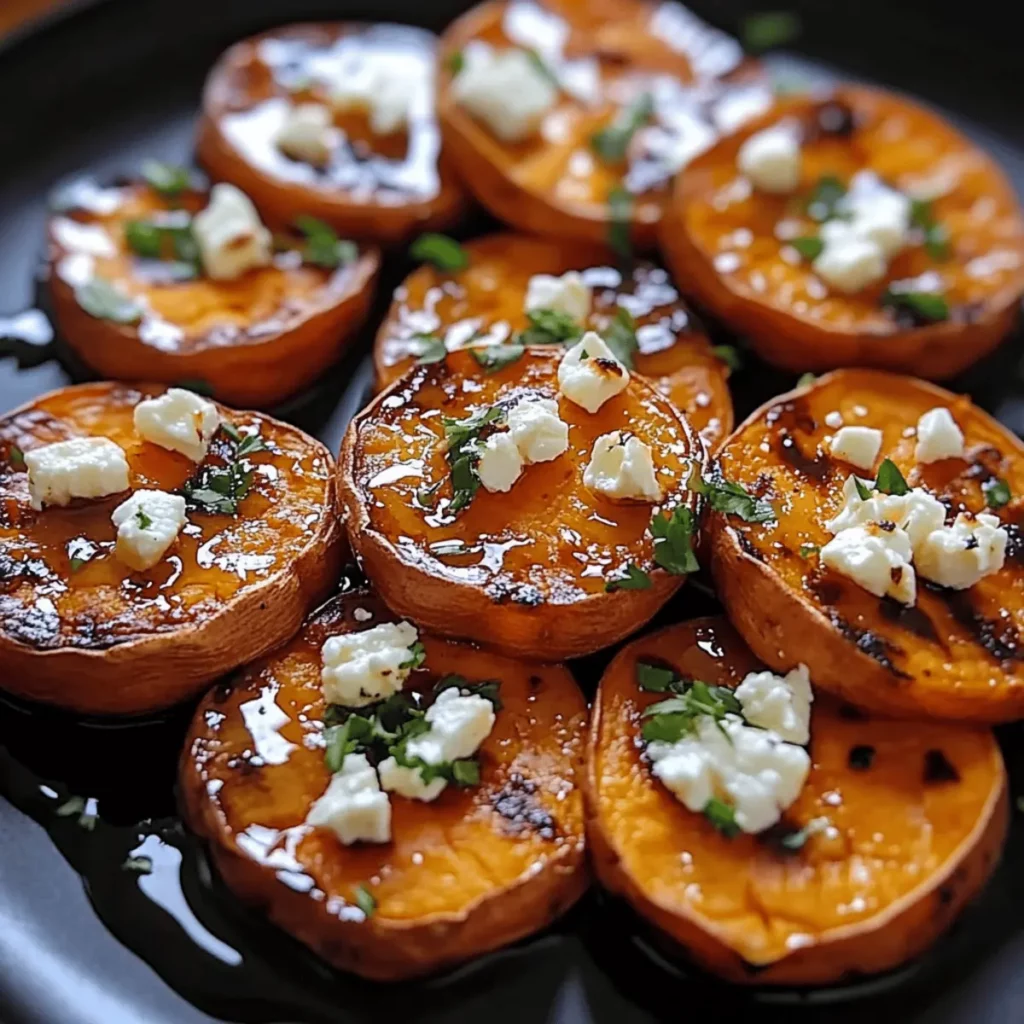 Roasted Sweet Potato Rounds with Honey & Feta