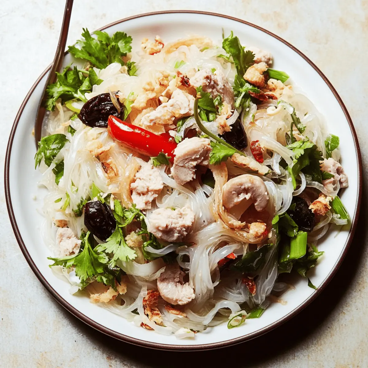 Delicious Yum Woon Sen Recipe with Shrimp and Ground Turkey