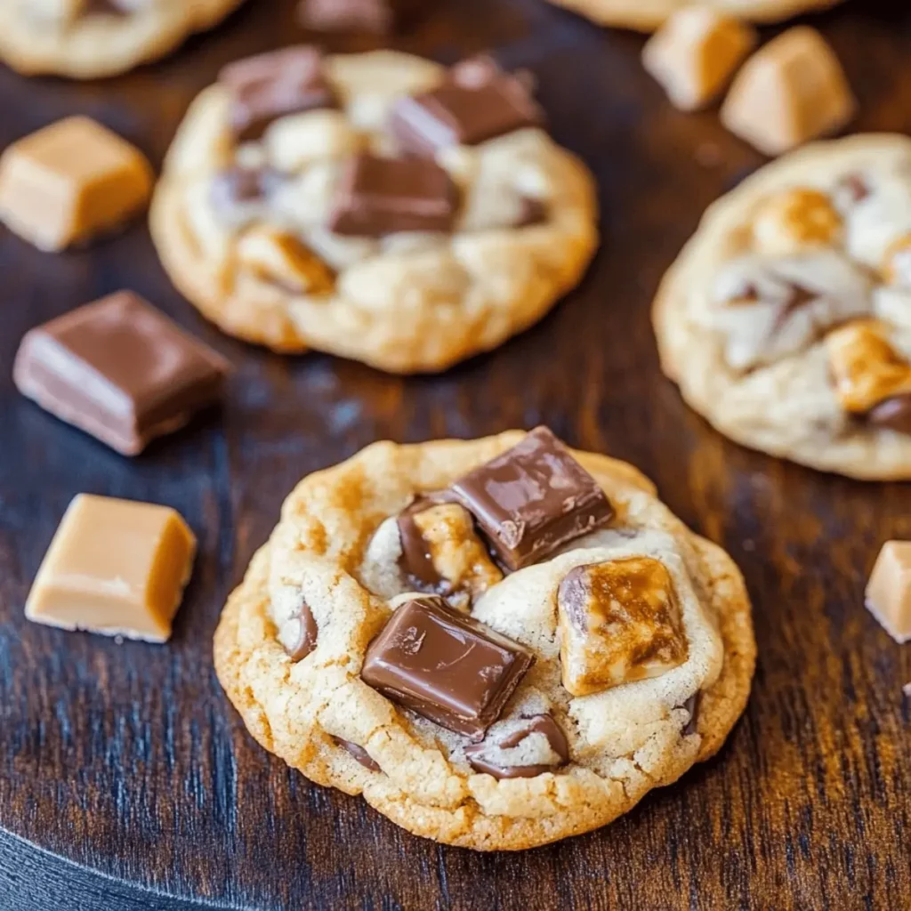 Easy + Chewy Snickers Bar Chocolate Cookies