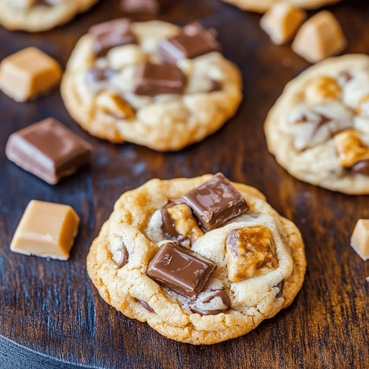 Easy + Chewy Snickers Bar Chocolate Cookies