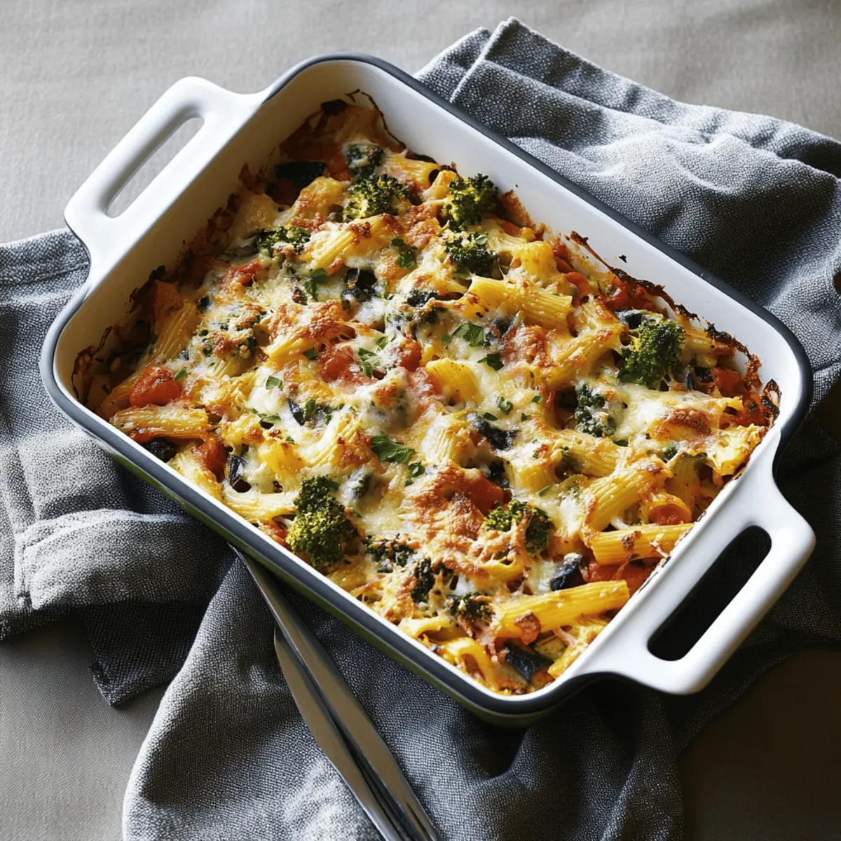 The Best Veggie Pasta Bake with Roasted Vegetables and Cheese