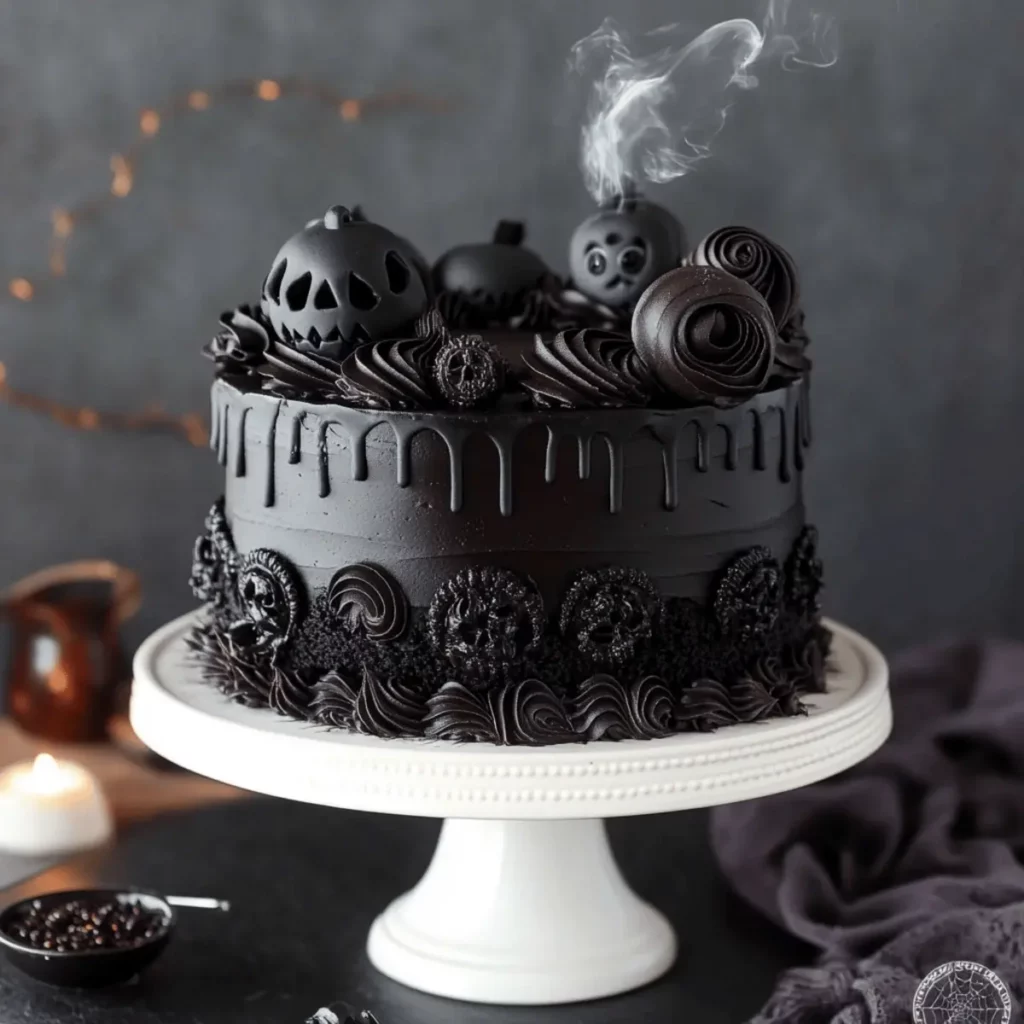 Black Velvet Halloween Cake