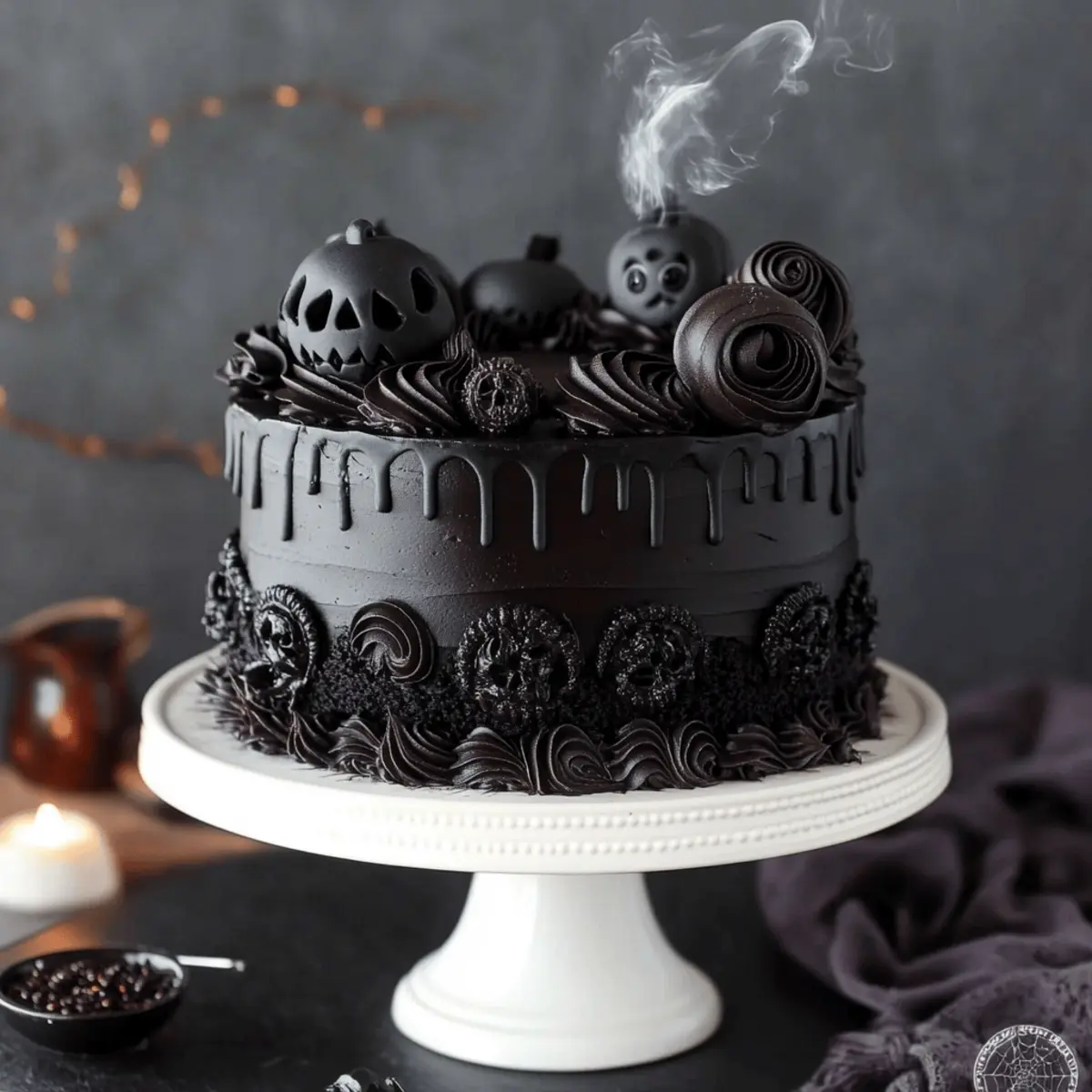 Black Velvet Halloween Cake