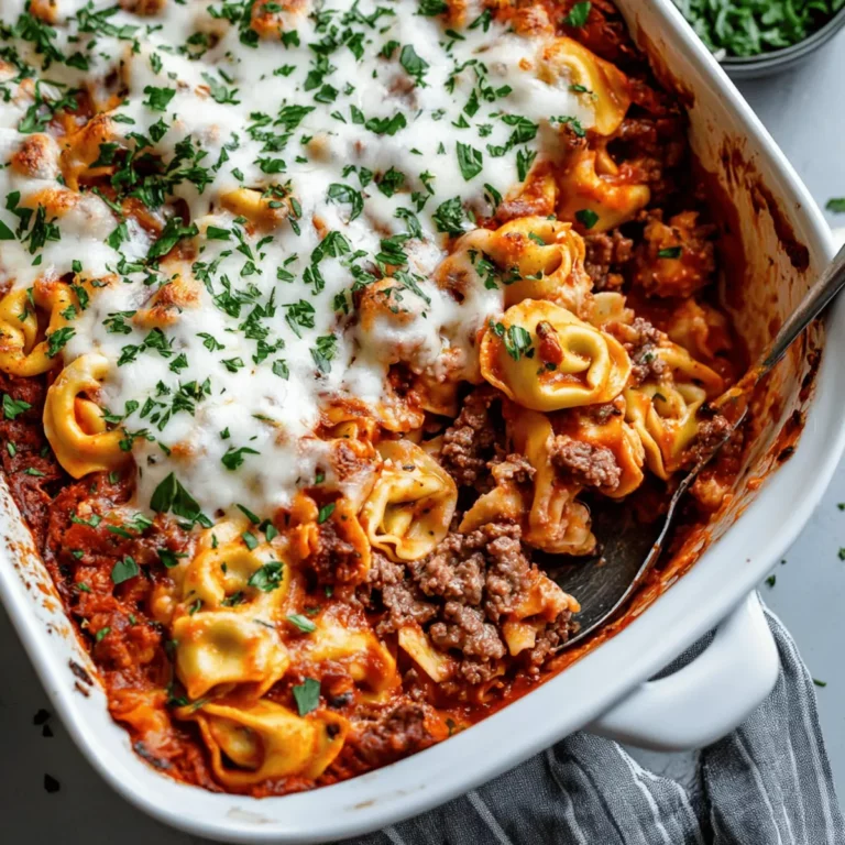 Easy One-Pan Beefy Tortellini Bake Recipe
