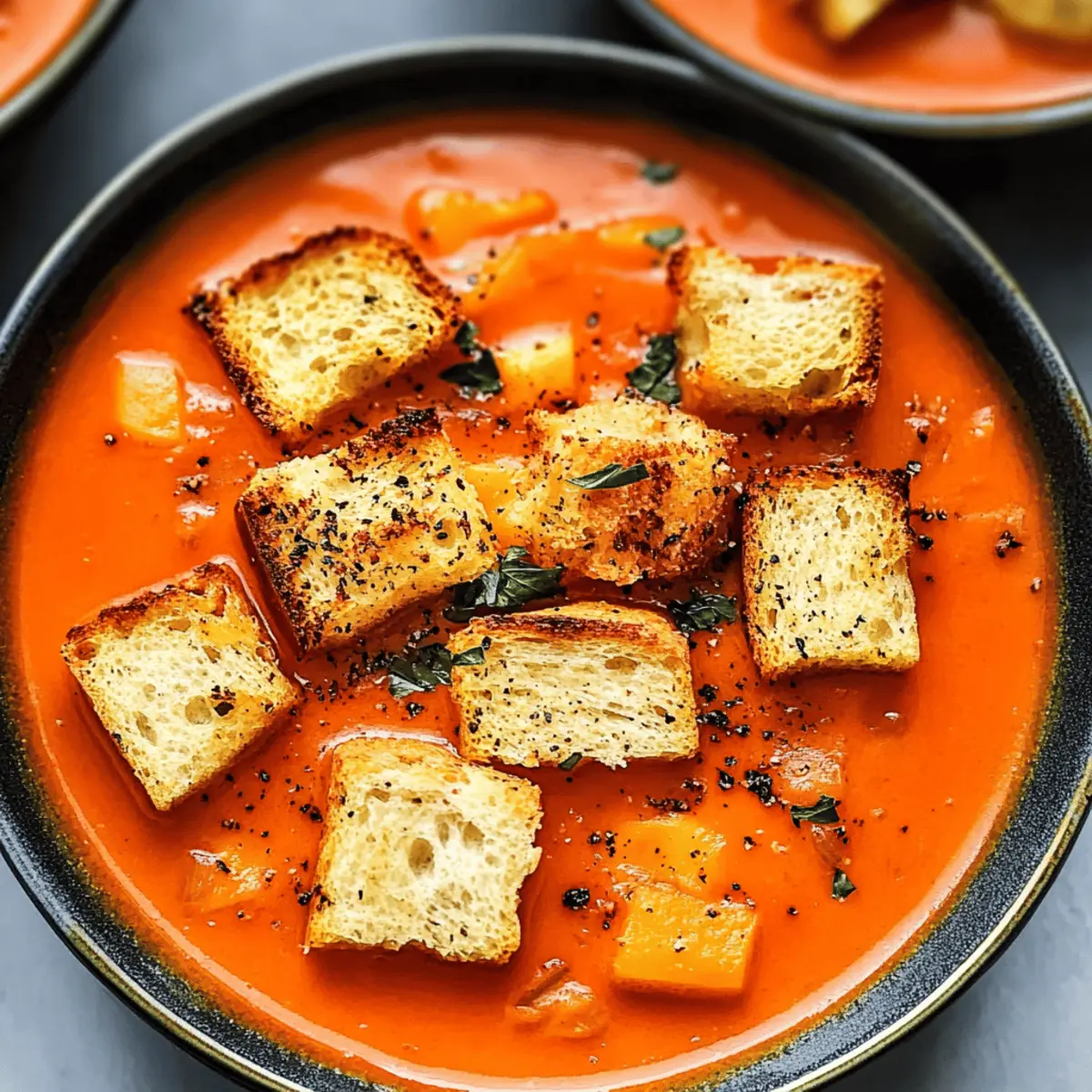 Sheet Pan Soup Recipe: Creamy Tomato Soup with Garlic Croutons