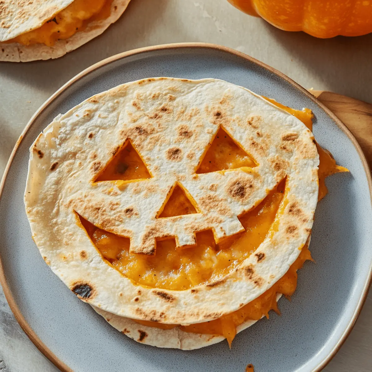 Delicious Cheesy Jack-o’-Lantern Quesadillas for Halloween Fun