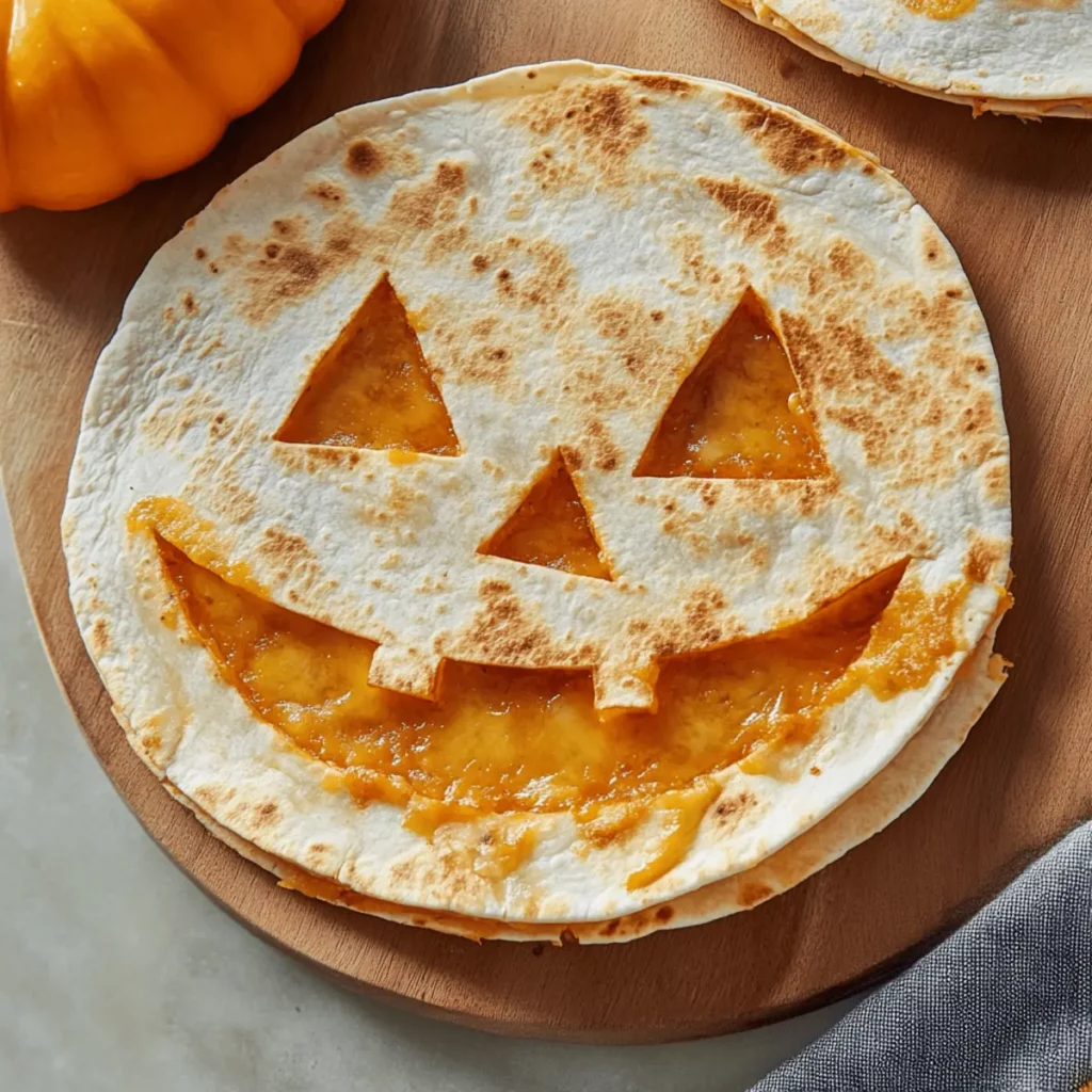 Cheesy Jack-o’-Lantern Quesadillas