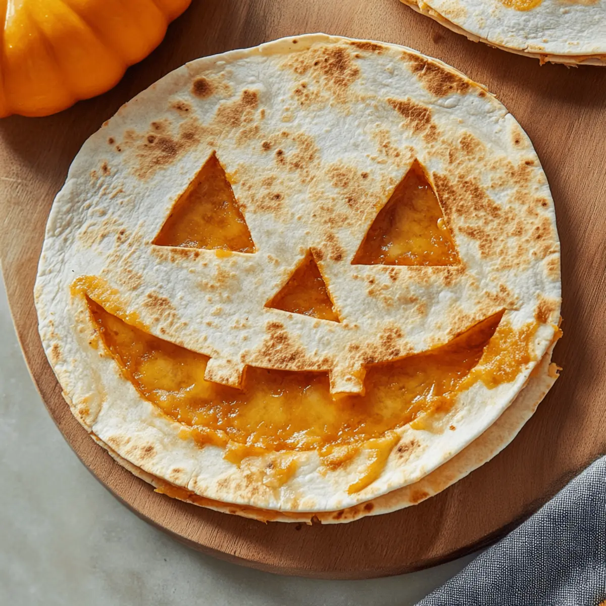 Cheesy Jack-o’-Lantern Quesadillas