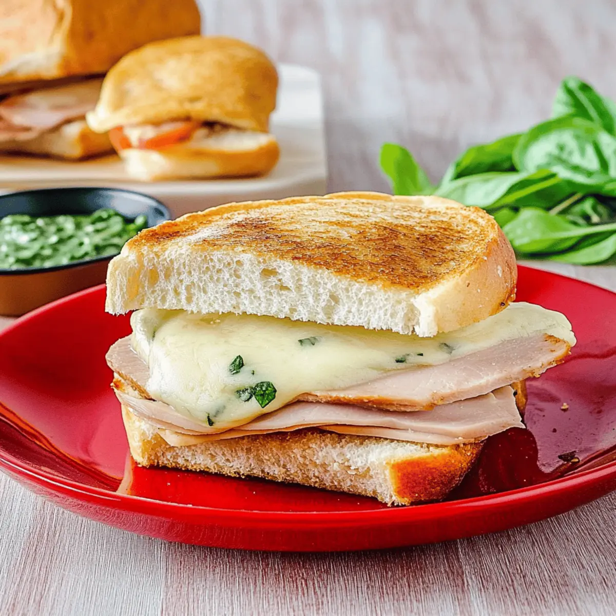 Delicious Hot Turkey Provolone Sandwich with Basil Mayo Recipe