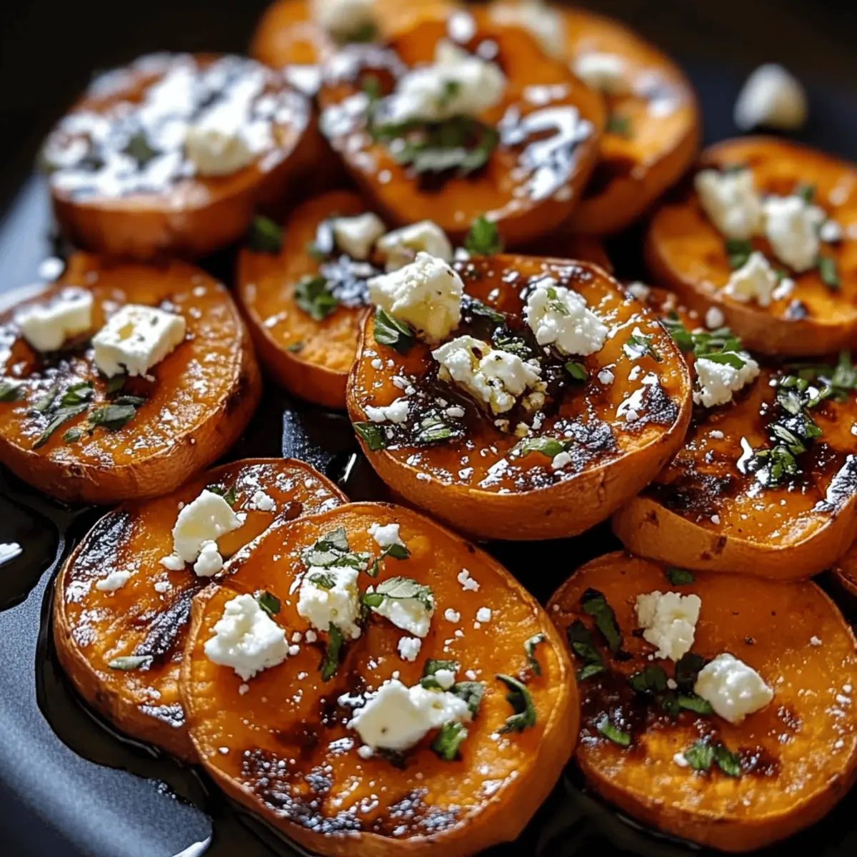 Roasted Sweet Potato Rounds with Honey & Feta for a Savory Delight