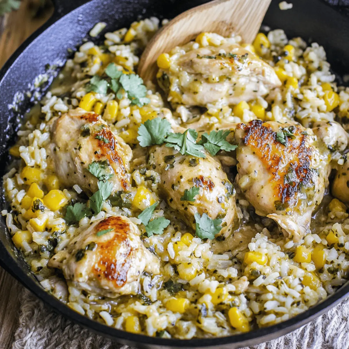 Salsa Verde Chicken & Rice Skillet