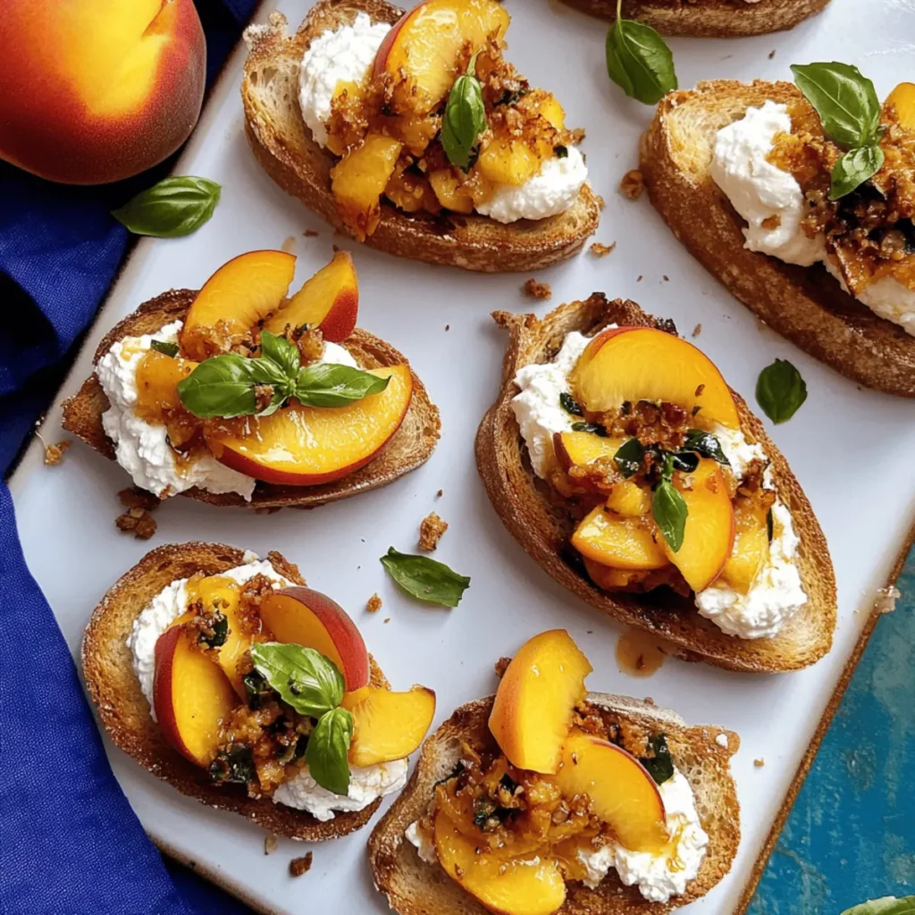 Best Peach Bruschetta With Whipped Ricotta