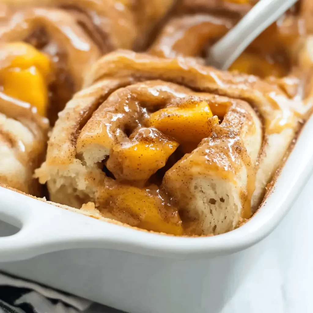 Peach Cobbler Cinnamon Rolls