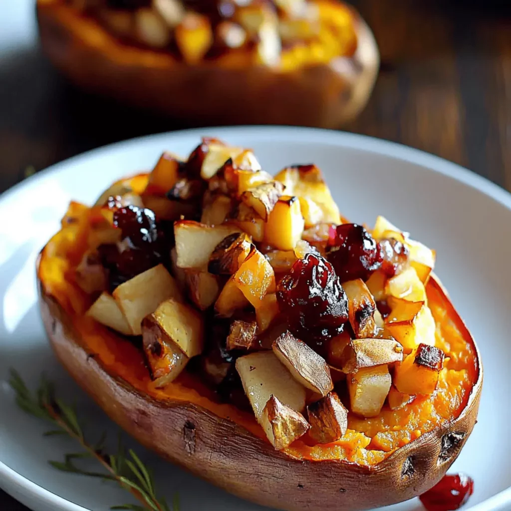 Cranberry Apple Twice-Baked Sweet Potatoes