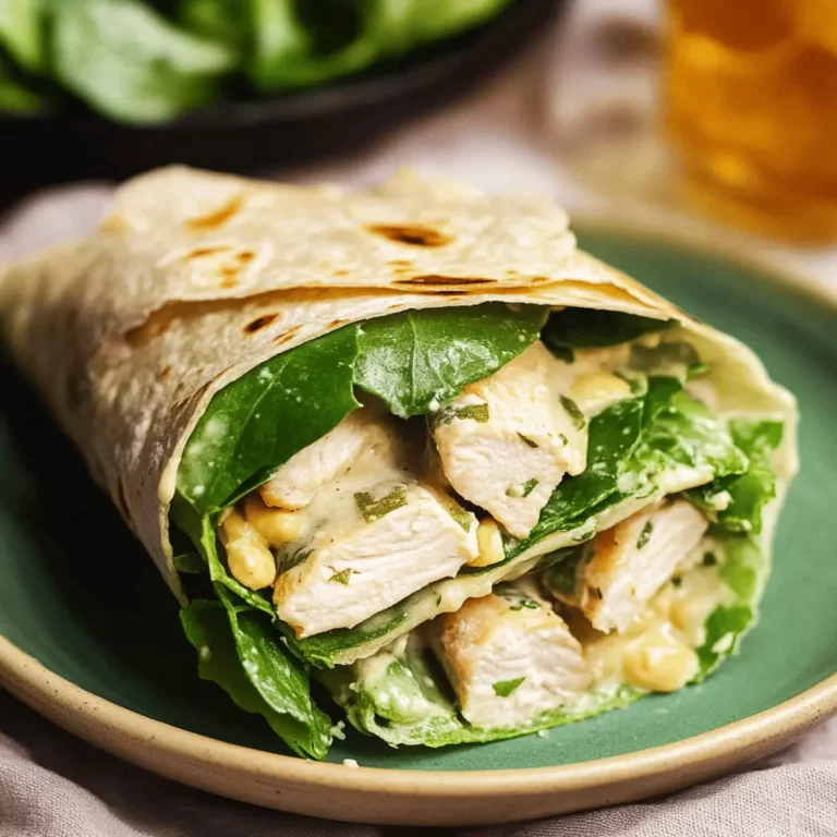 Creamy & Juicy Chicken Caesar Salad Wrap