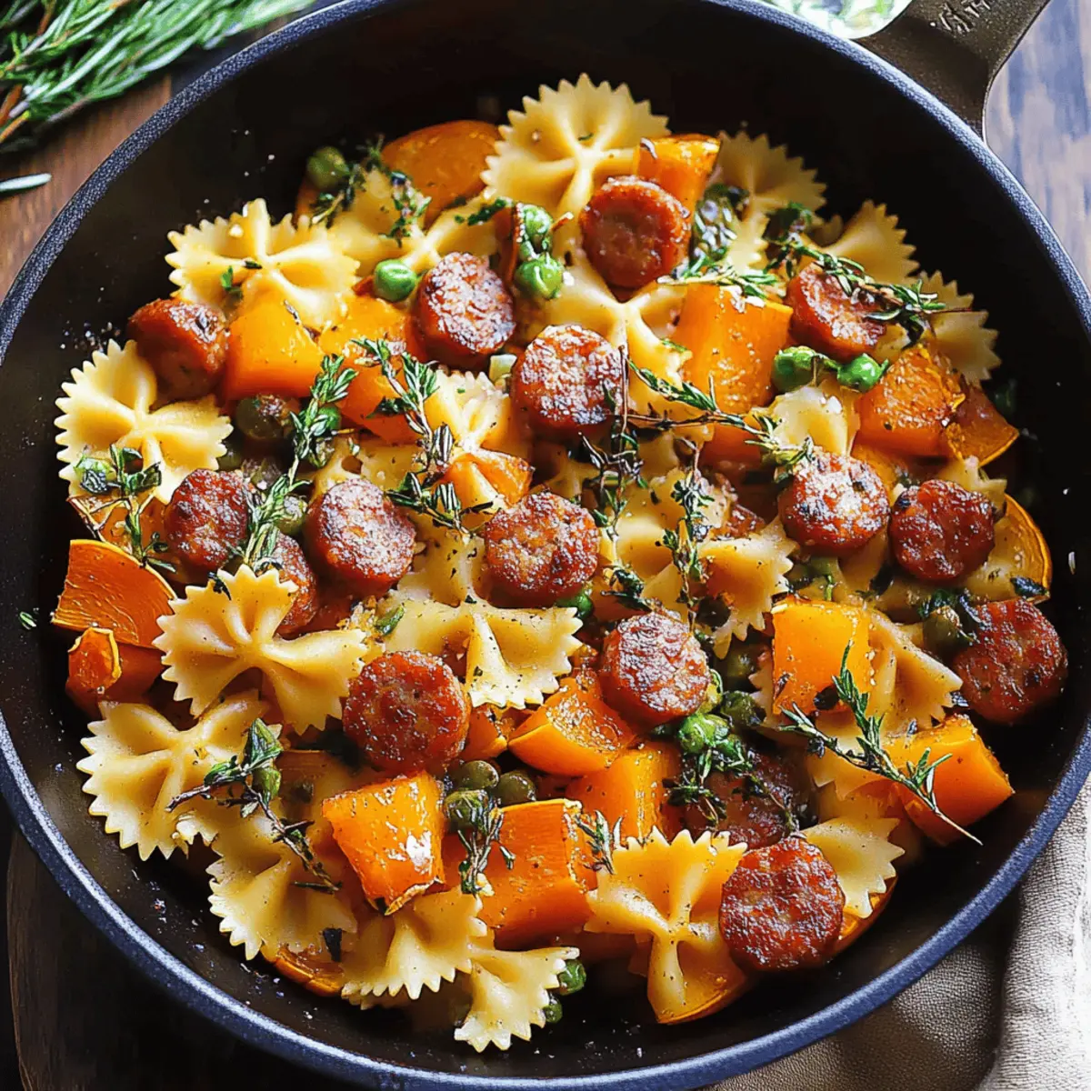 Delicious Autumn Sausage Pasta Squash with Brussels Sprouts Recipe