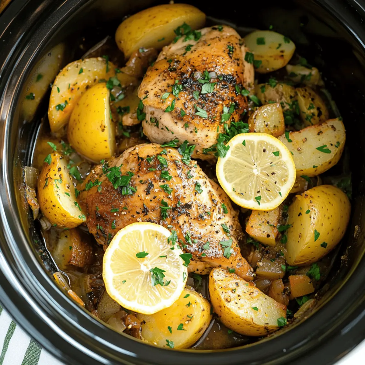 Crockpot Lemon Chicken & Potatoes: A Greek-Inspired Comfort Dish