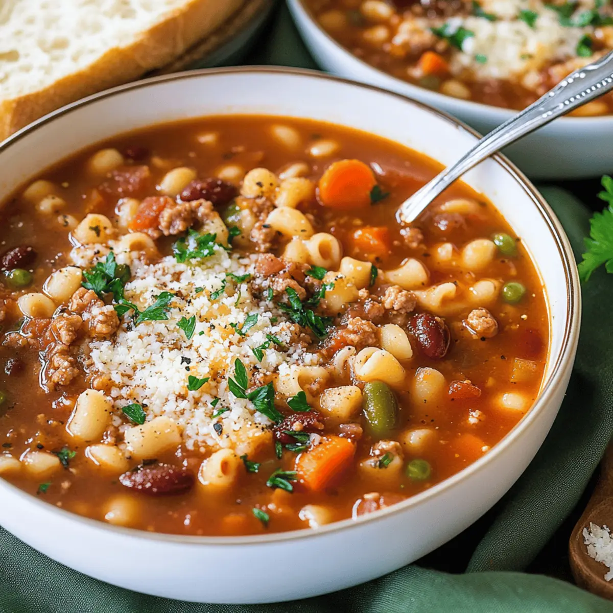 Delicious Pasta Fagioli Soup Recipe with Ground Beef and Beans