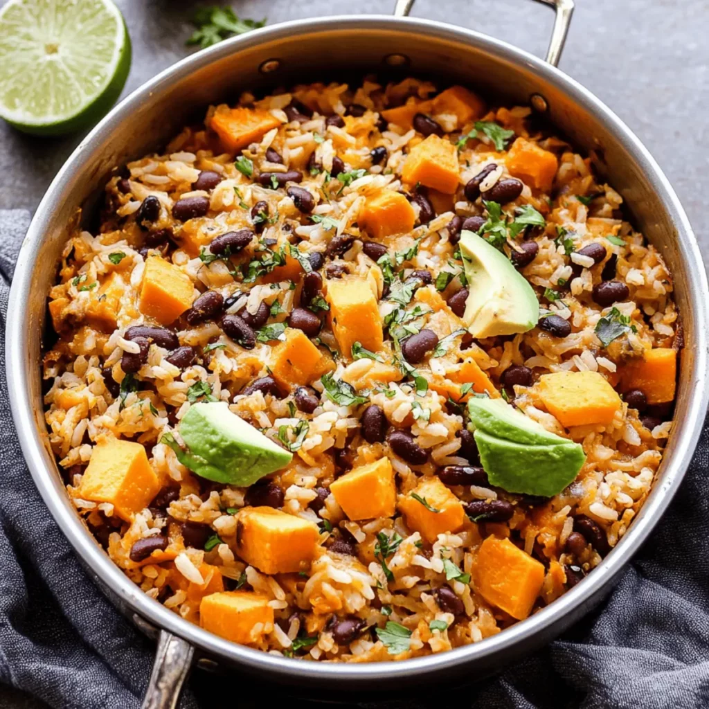 Rice and Bean Casserole with Sweet Potatoes