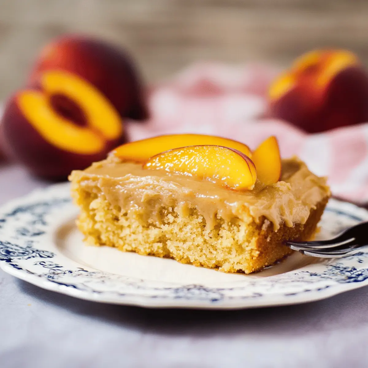 Delicious Brown Sugar Peach Cake Recipe with Creamy Icing