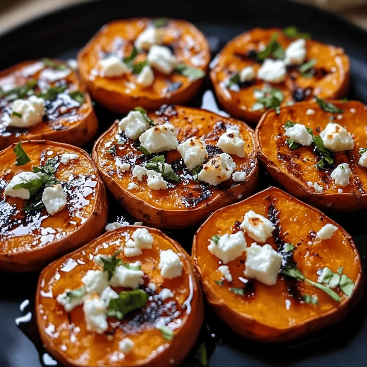 Roasted Sweet Potato Rounds with Honey & Feta for a Savory Delight