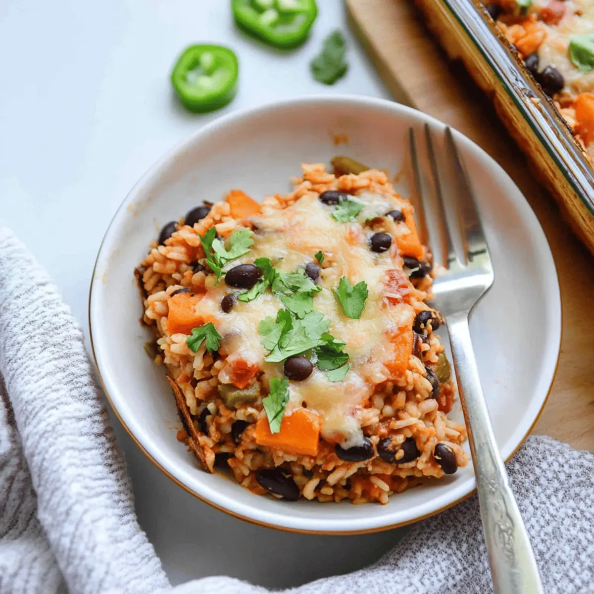 Delicious Rice and Bean Casserole with Sweet Potatoes Recipe