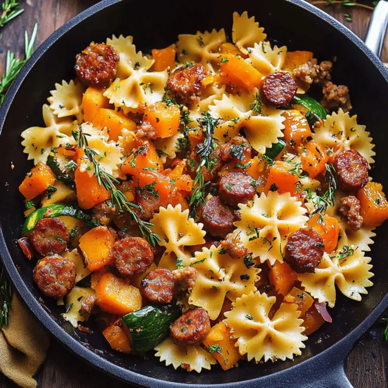 Delicious Autumn Sausage Pasta Squash